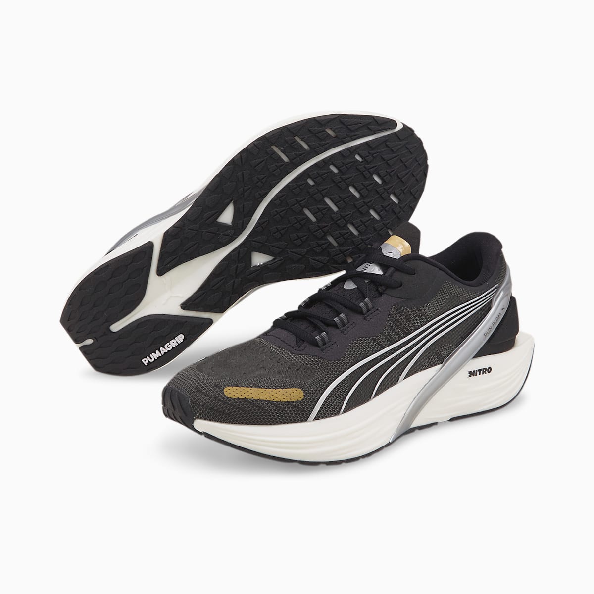 Bezecke Topanky Puma Run XX Nitro WNS Damske Čierne/Metal Strieborne/Zlate | SK108239