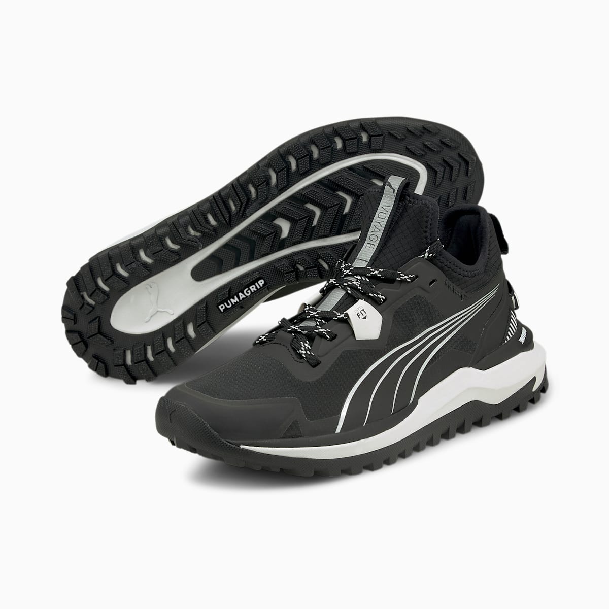 Bezecke Topanky Puma Voyage Nitro Panske Čierne/Metal Strieborne | SK237694