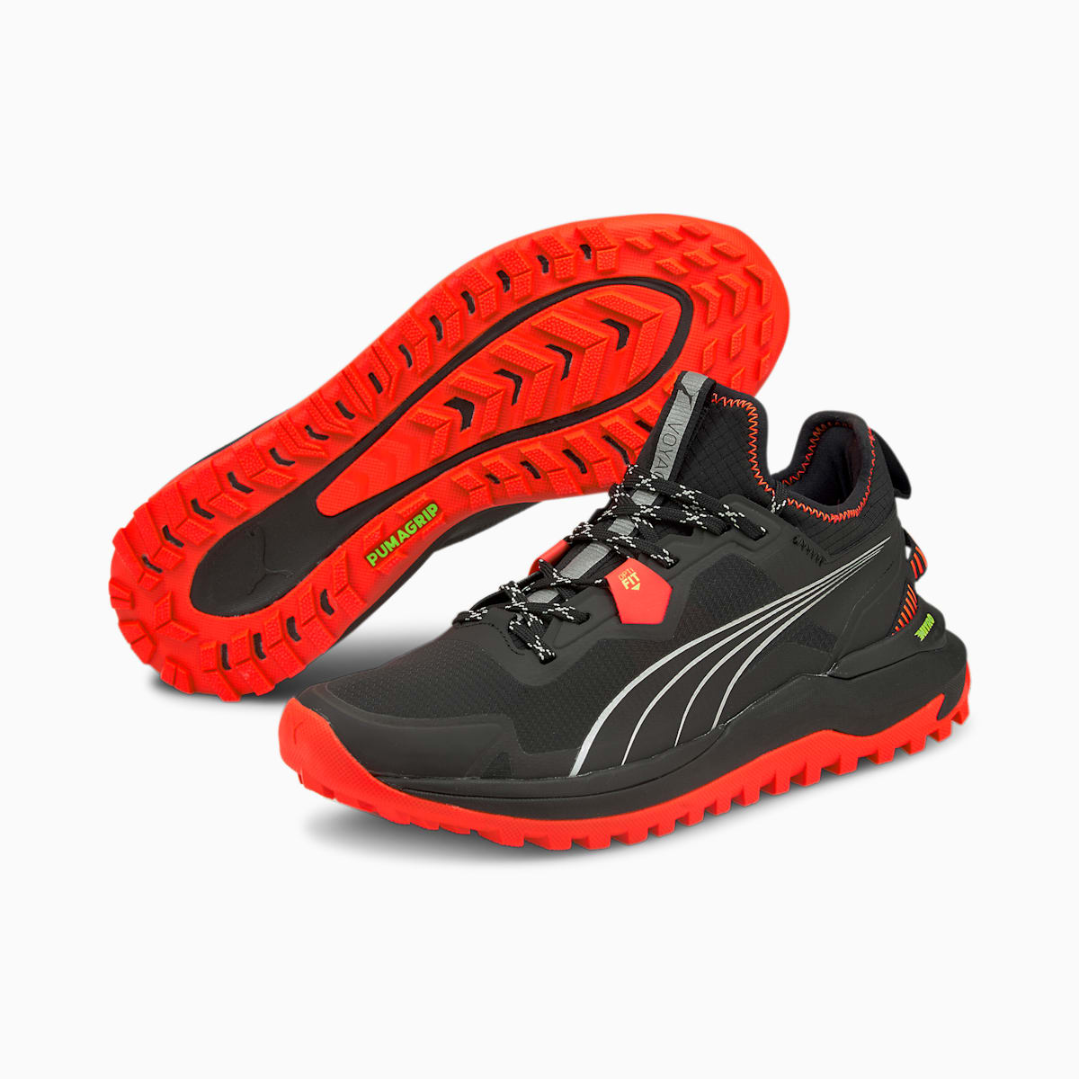 Bezecke Topanky Puma Voyage Nitro Panske Čierne/Oranžové/Metal Strieborne | SK256349