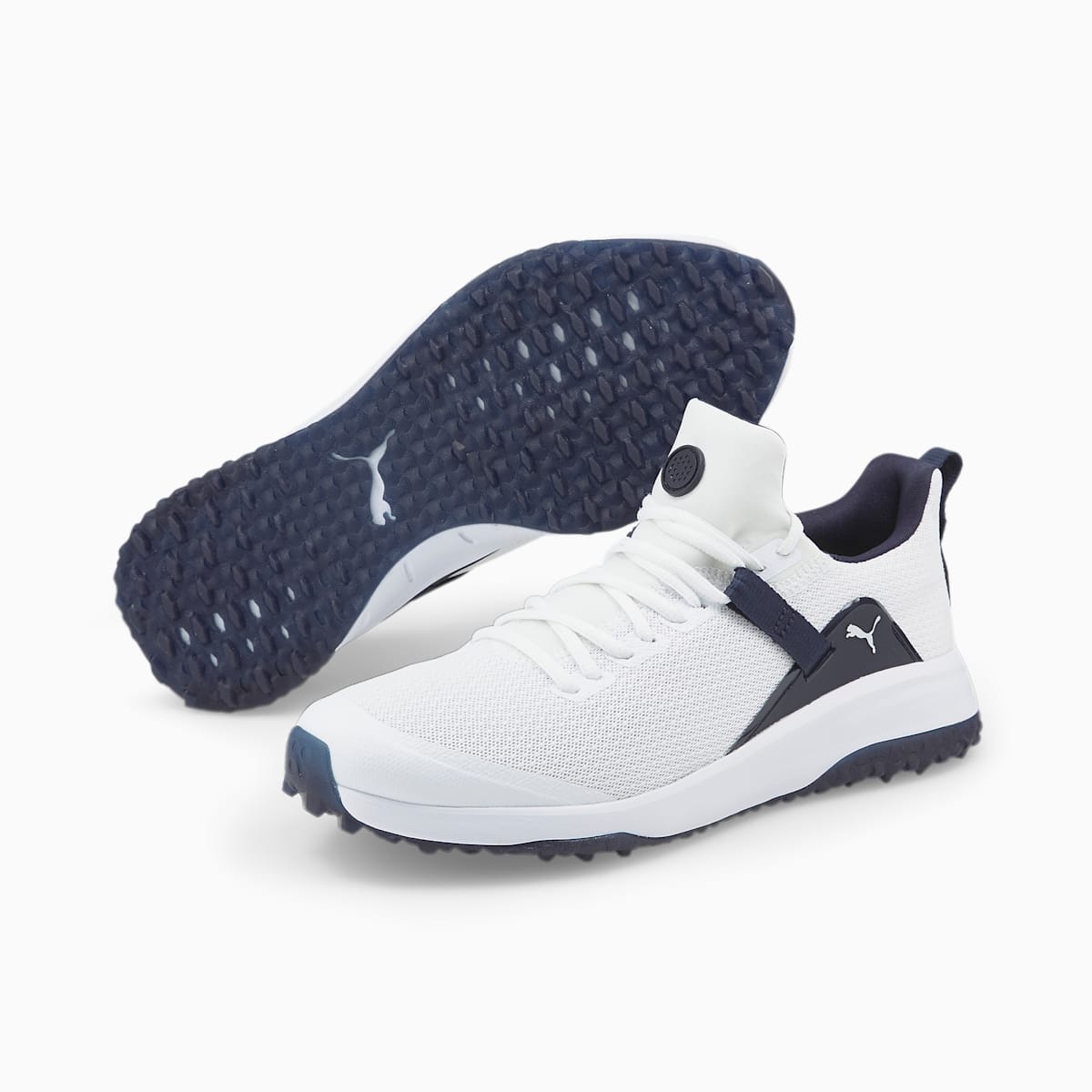 Golfove Topanky Puma Fusion Evo Panske Biele/Námornícka Modrá | SK326549