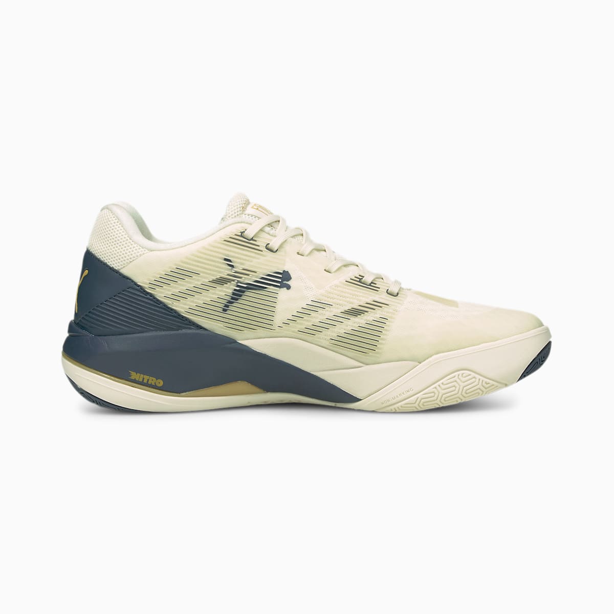 Hadzanarske Tenisky Puma PUMA x FIRST MILE Eliminate Power Nitro Indoor Panske Biele/Modre/Žlté | SK467925