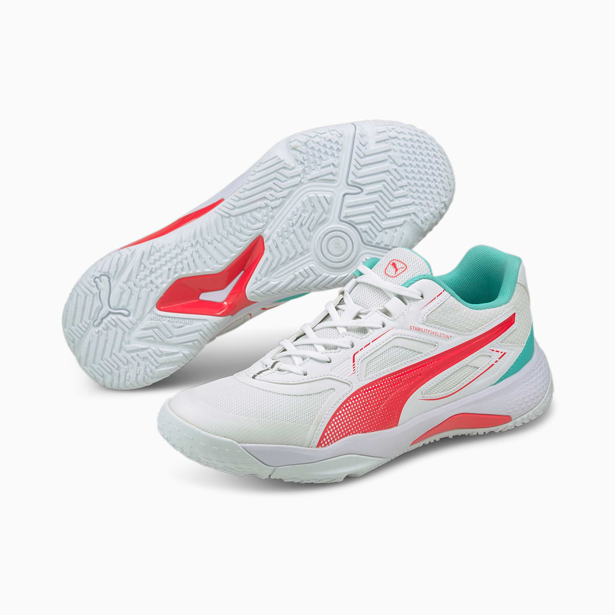 Hadzanarske Tenisky Puma Solarstrike Indoor Panske Biele/Oranžové/Svetlo Tyrkysové | SK082413