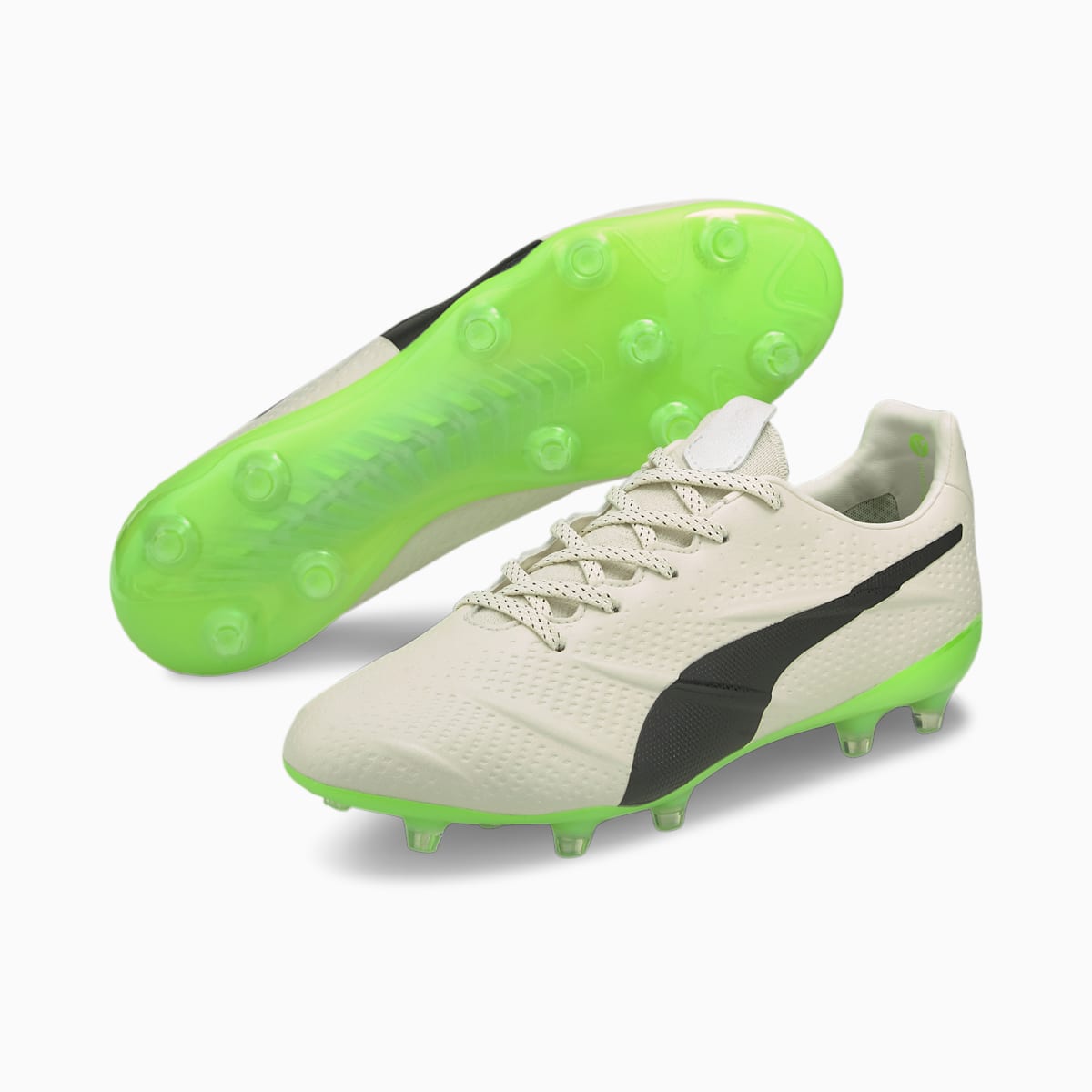 Kopačky Puma King Platinum 21 VGN FG/AG Panske Biele/Čierne/Zelene | SK214598