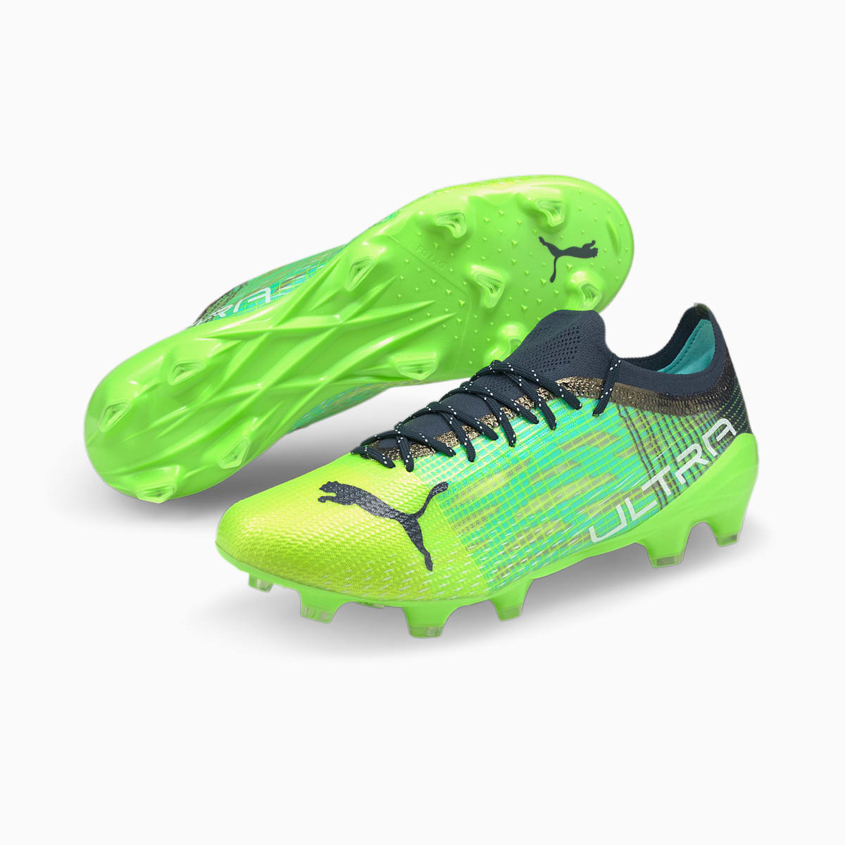 Kopačky Puma ULTRA 1.3 FG/AG Panske Zelene/Svetlo Tyrkysové | SK504768