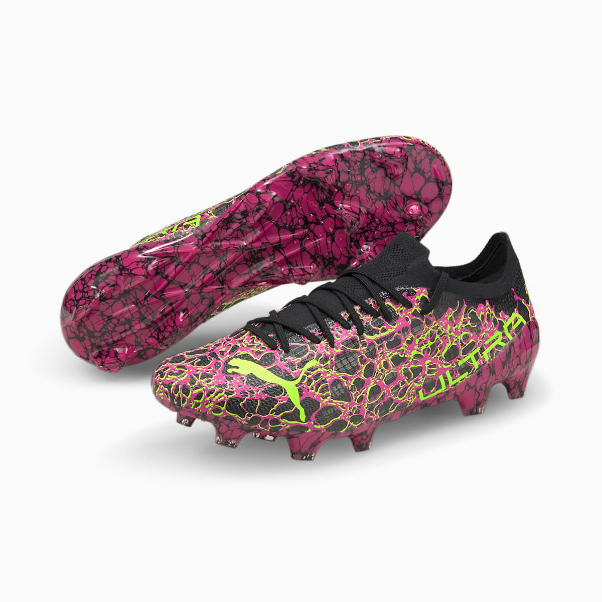 Kopačky Puma ULTRA 1.3 FG/AG Panske Čierne/Zelene | SK013562