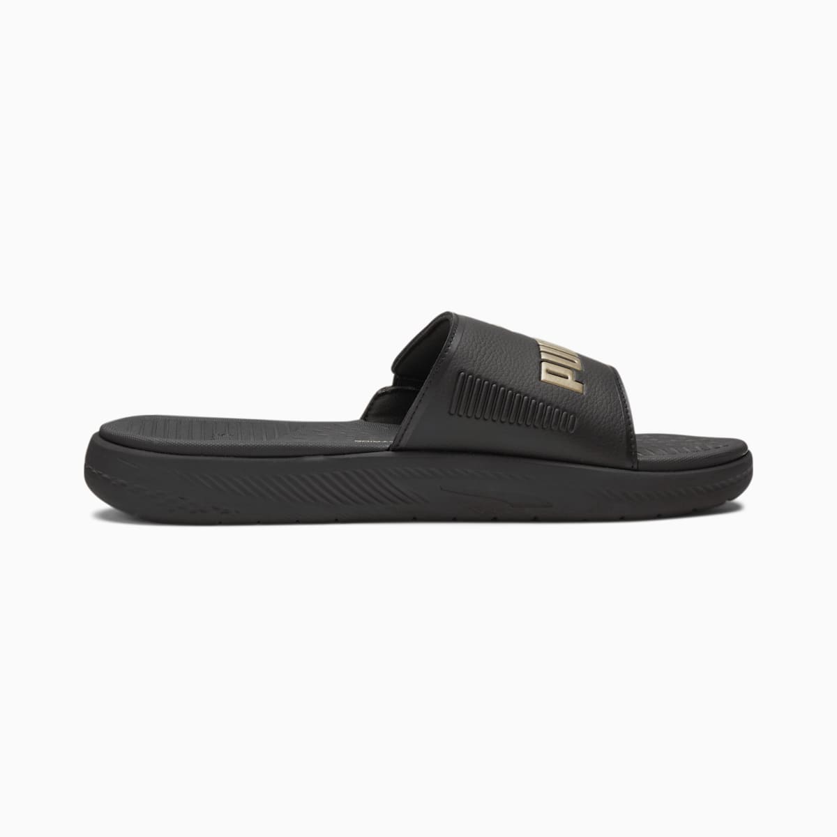 Slapky Puma Softride Slides Panske Čierne/Zlate | SK105742