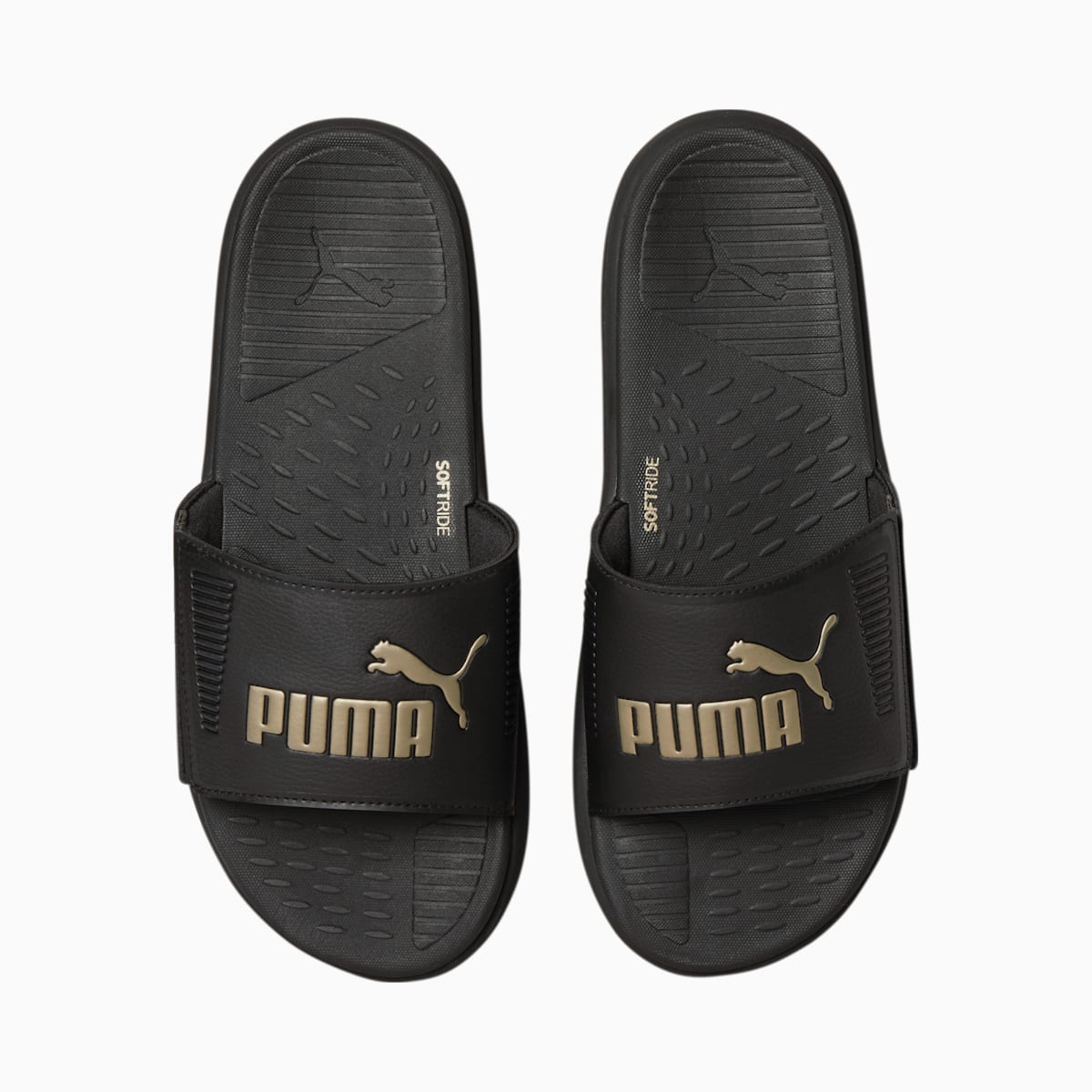 Slapky Puma Softride Slides Panske Čierne/Zlate | SK105742