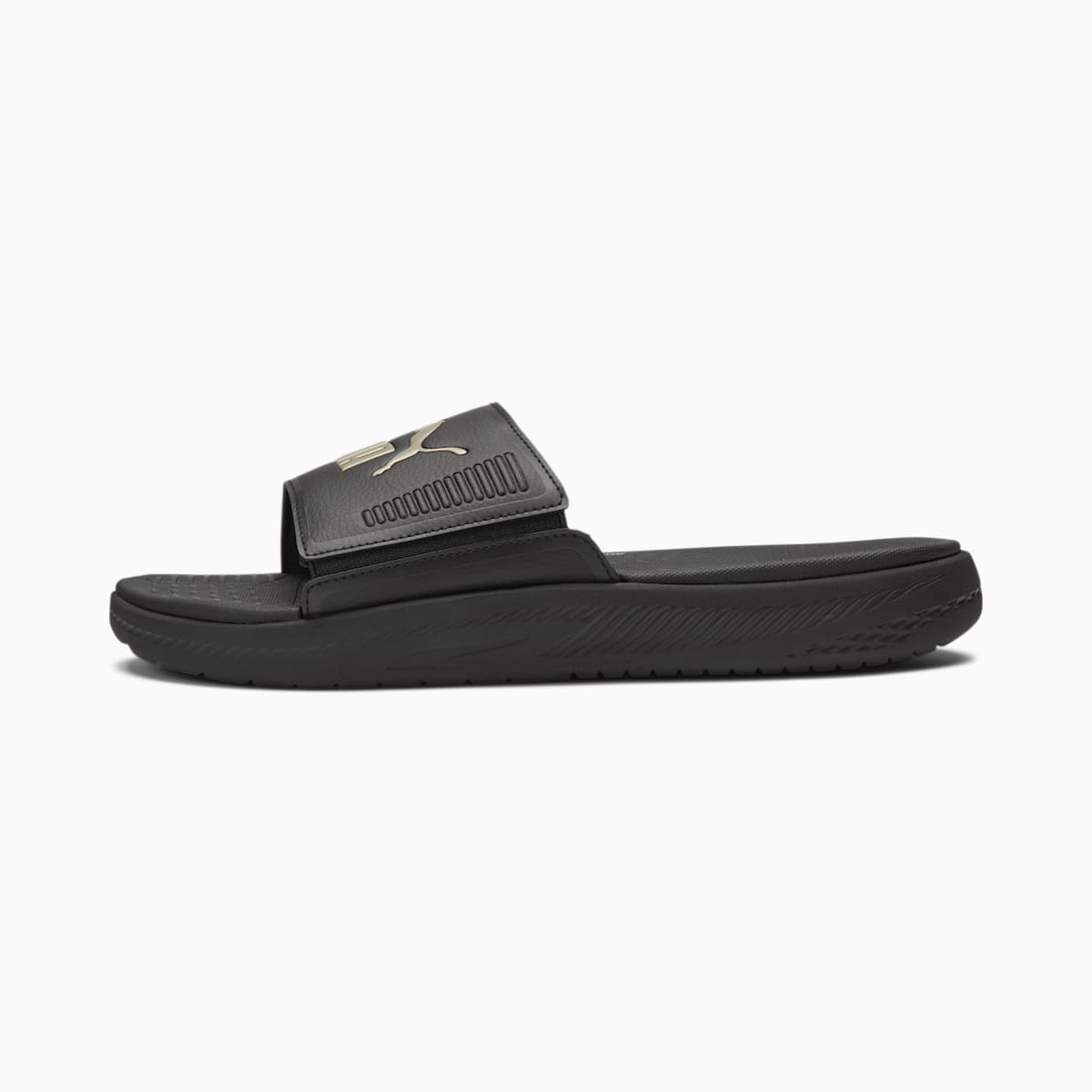 Slapky Puma Softride Slides Panske Čierne/Zlate | SK105742