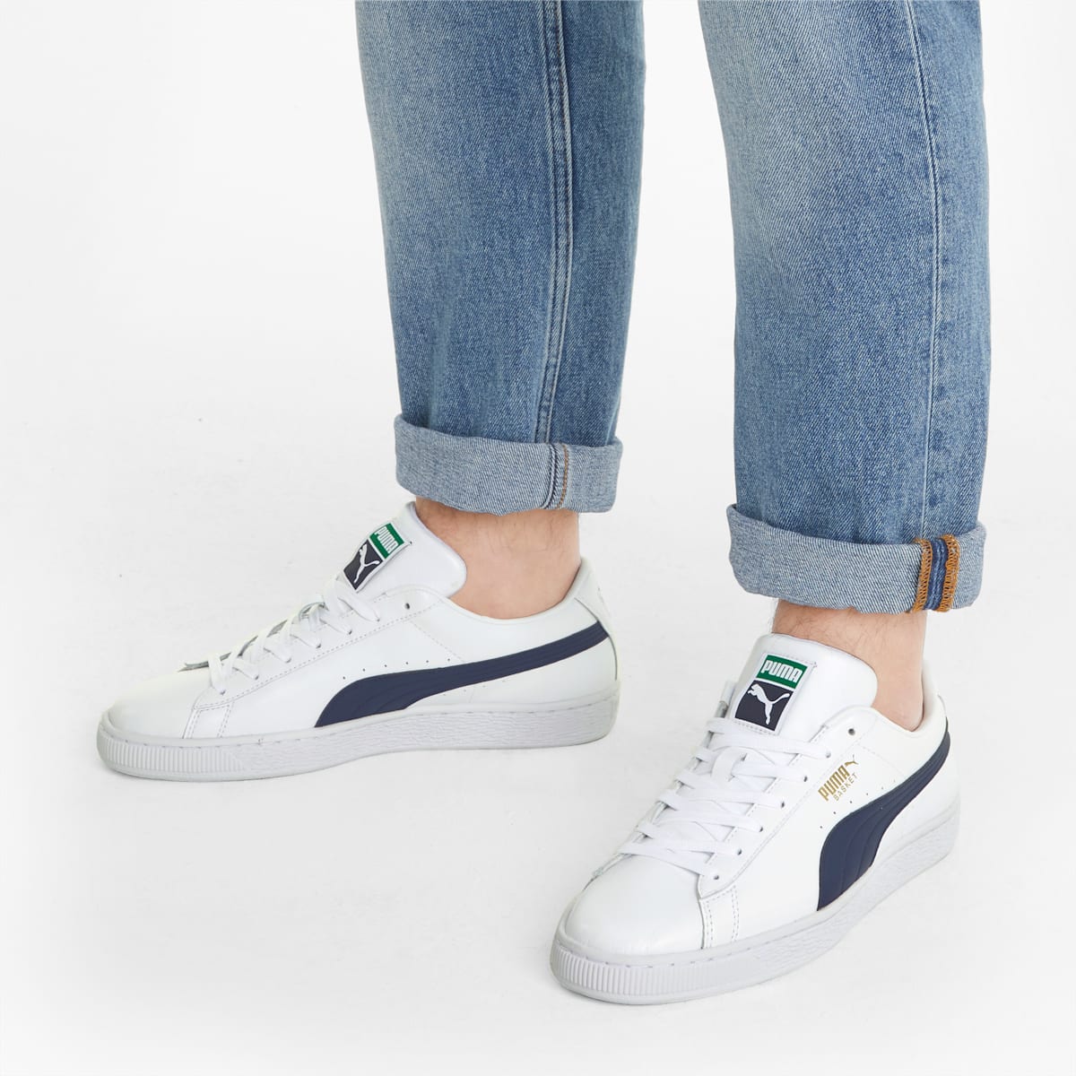 Tenisky Puma Basket Classic XXI Panske Biele/Námornícka Modrá | SK316840