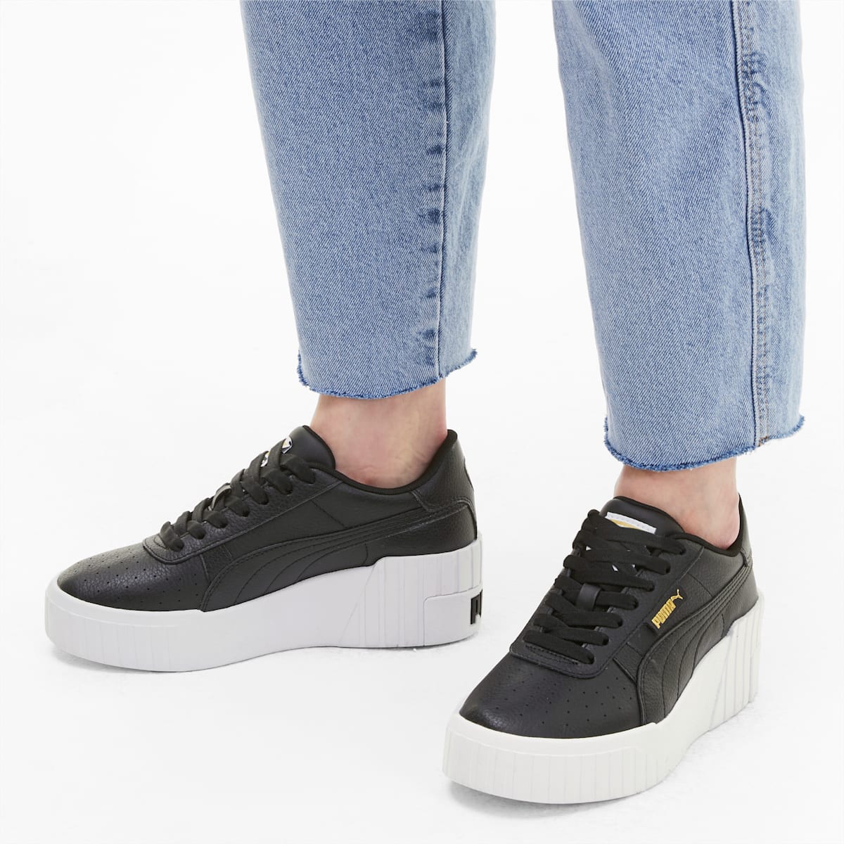 Tenisky Puma Cali Wedge Damske Čierne/Biele | SK875461