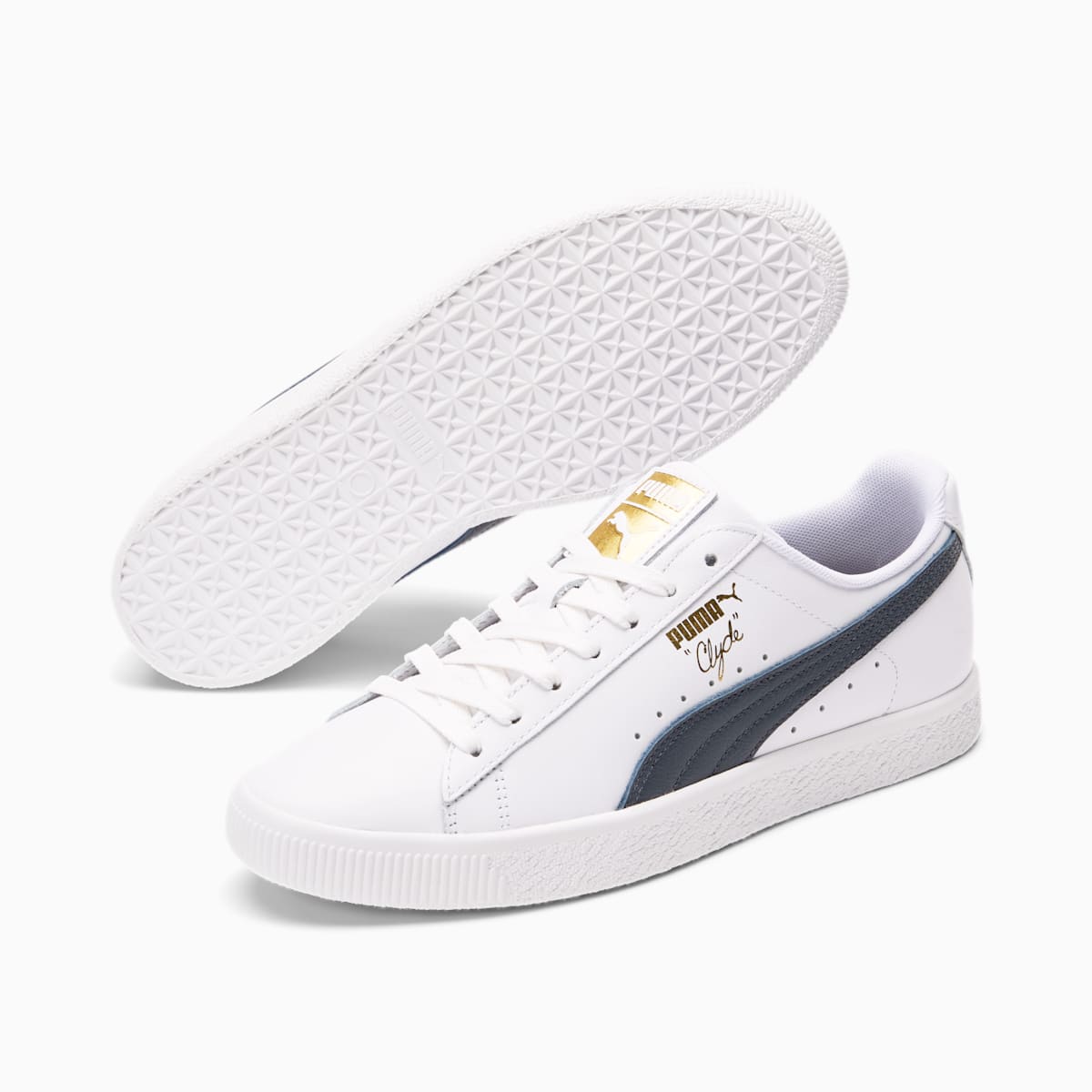 Tenisky Puma Clyde Core Foil Panske Biele/Námornícka Modrá/Zlate | SK915684