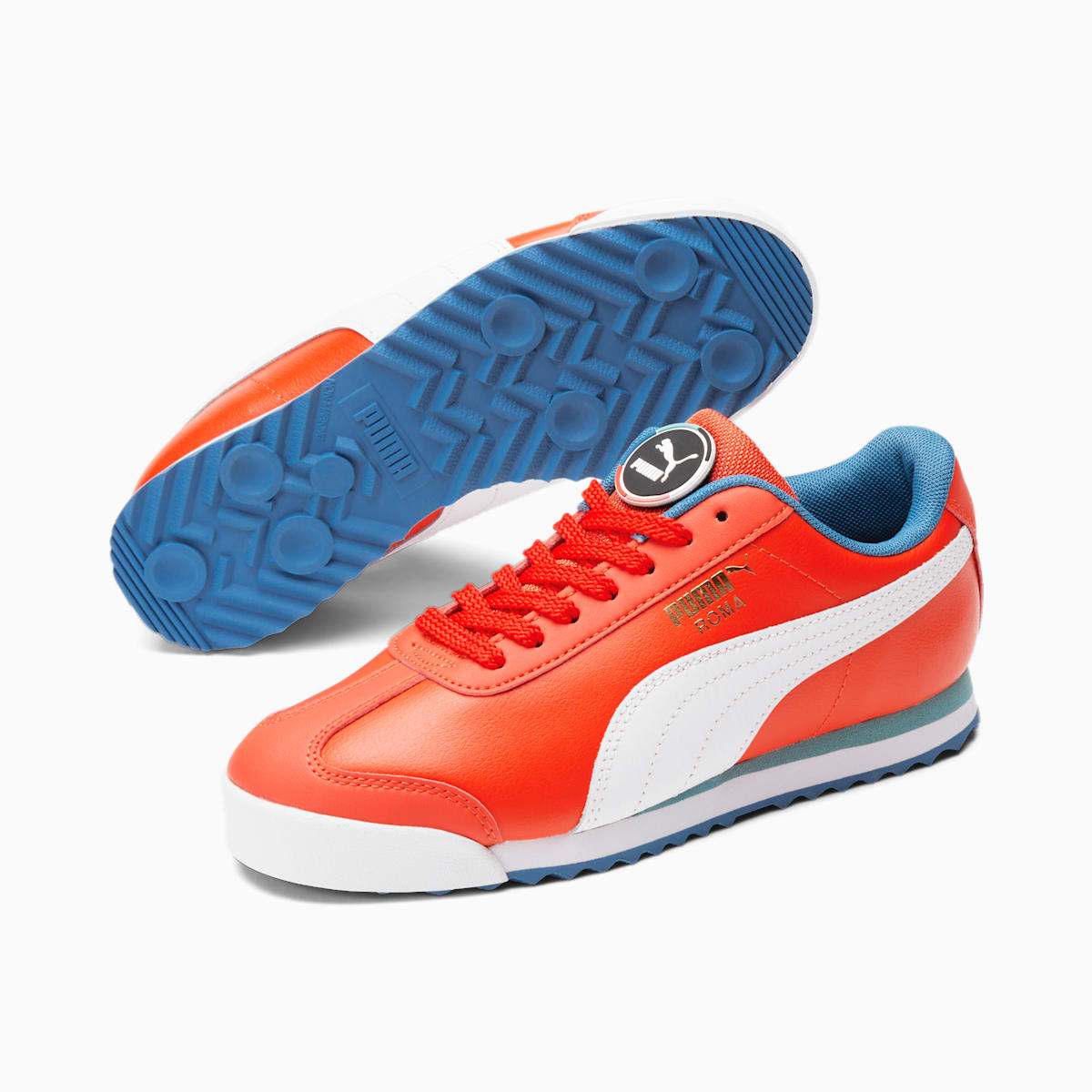 Tenisky Puma ROMA GO FOR Sneaker JR Chlapcenske Oranžové/Biele/Modre | SK965714