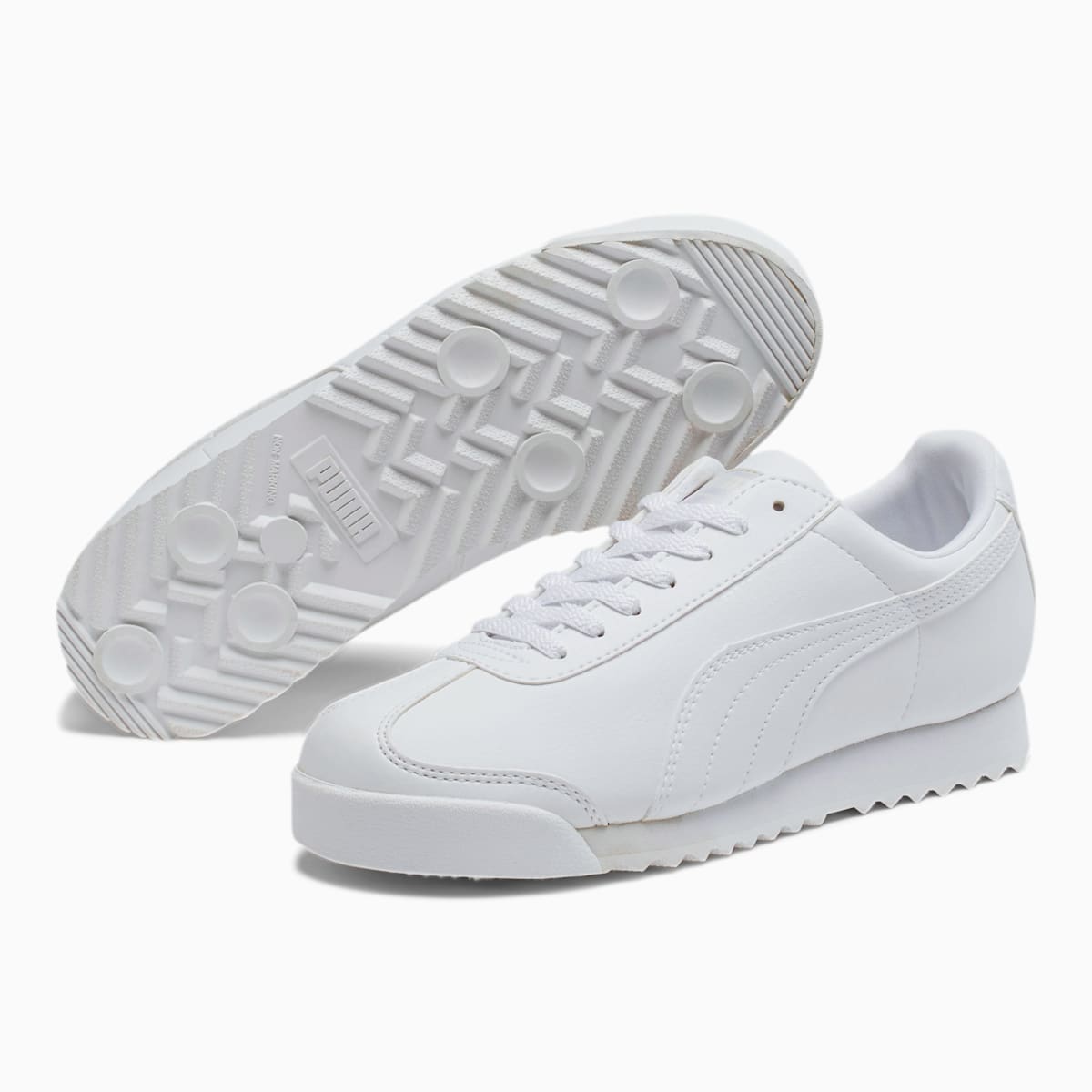 Tenisky Puma Roma Basic JR Chlapcenske Biele/Svetlo Siva | SK153469
