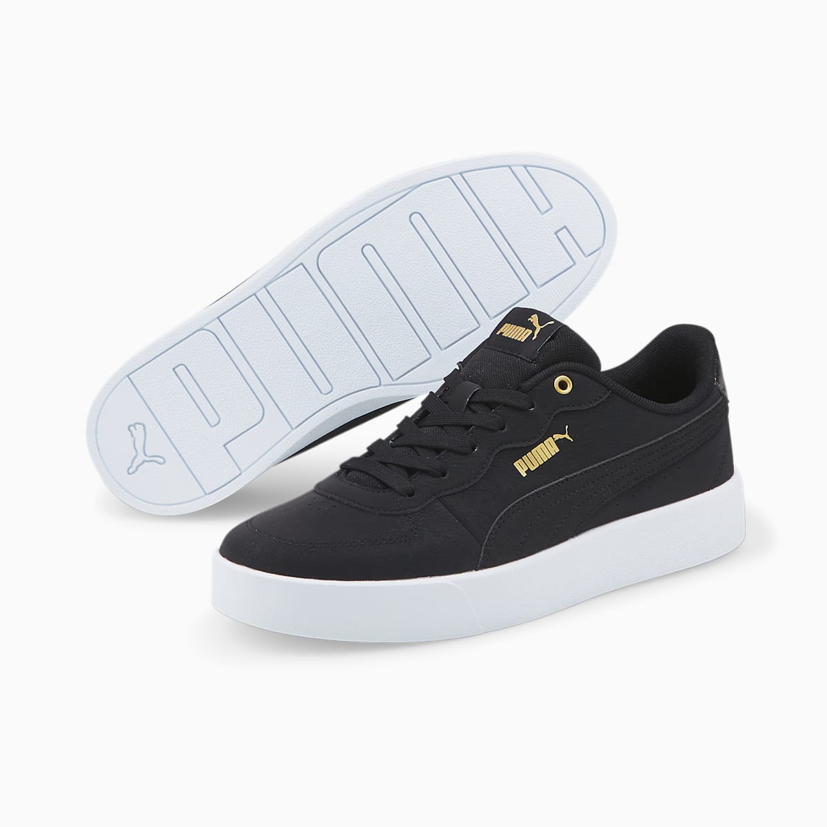 Tenisky Puma Skye Clean Raw Metallic Damske Čierne/Zlate | SK463950